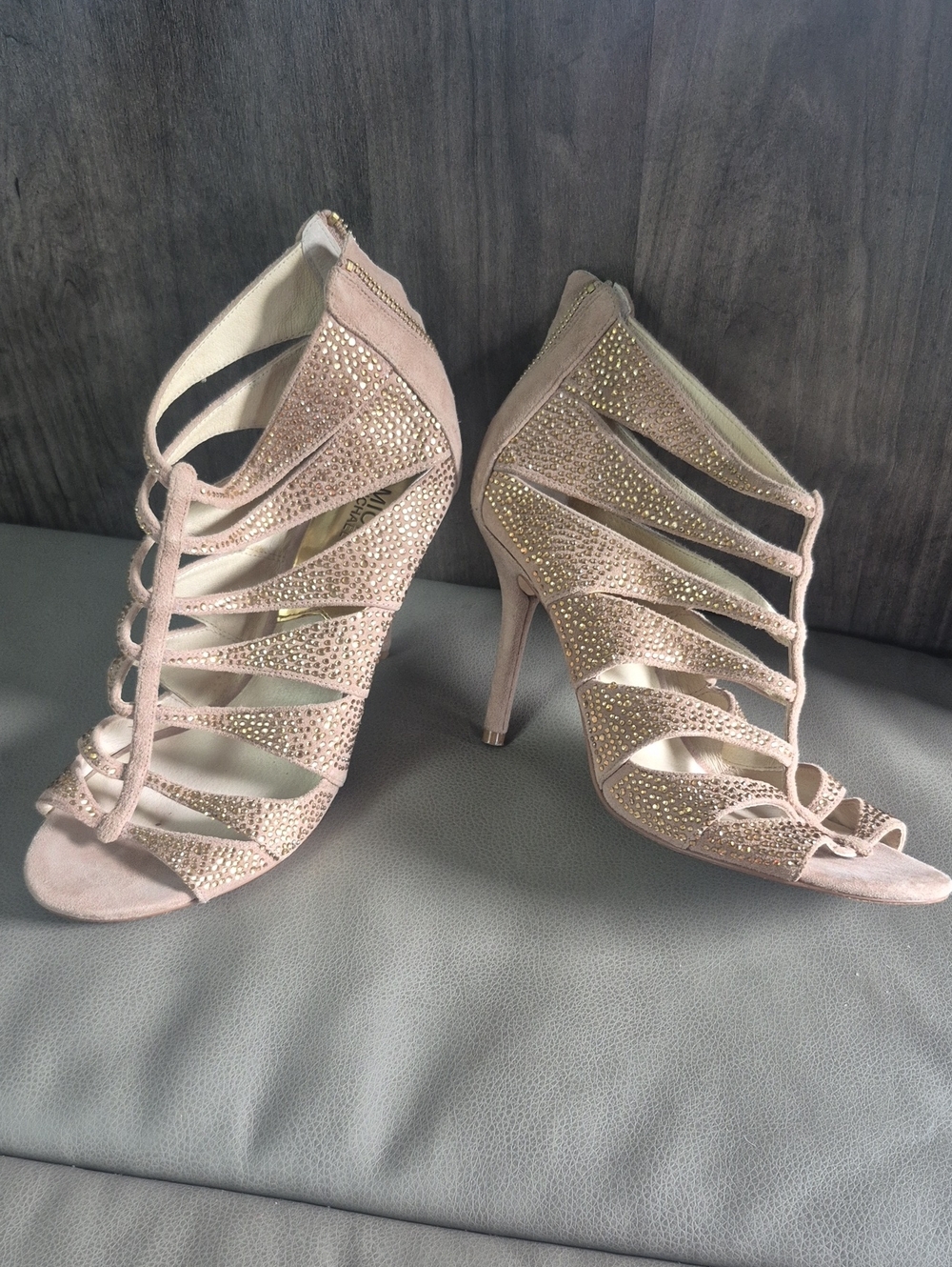 Michael Kors Rhinestone Strappy High Heel Sandals -